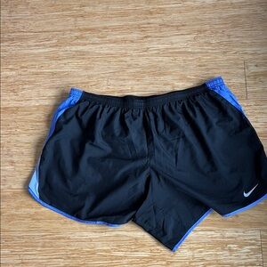 Nike Black Shorts with Blue Trim